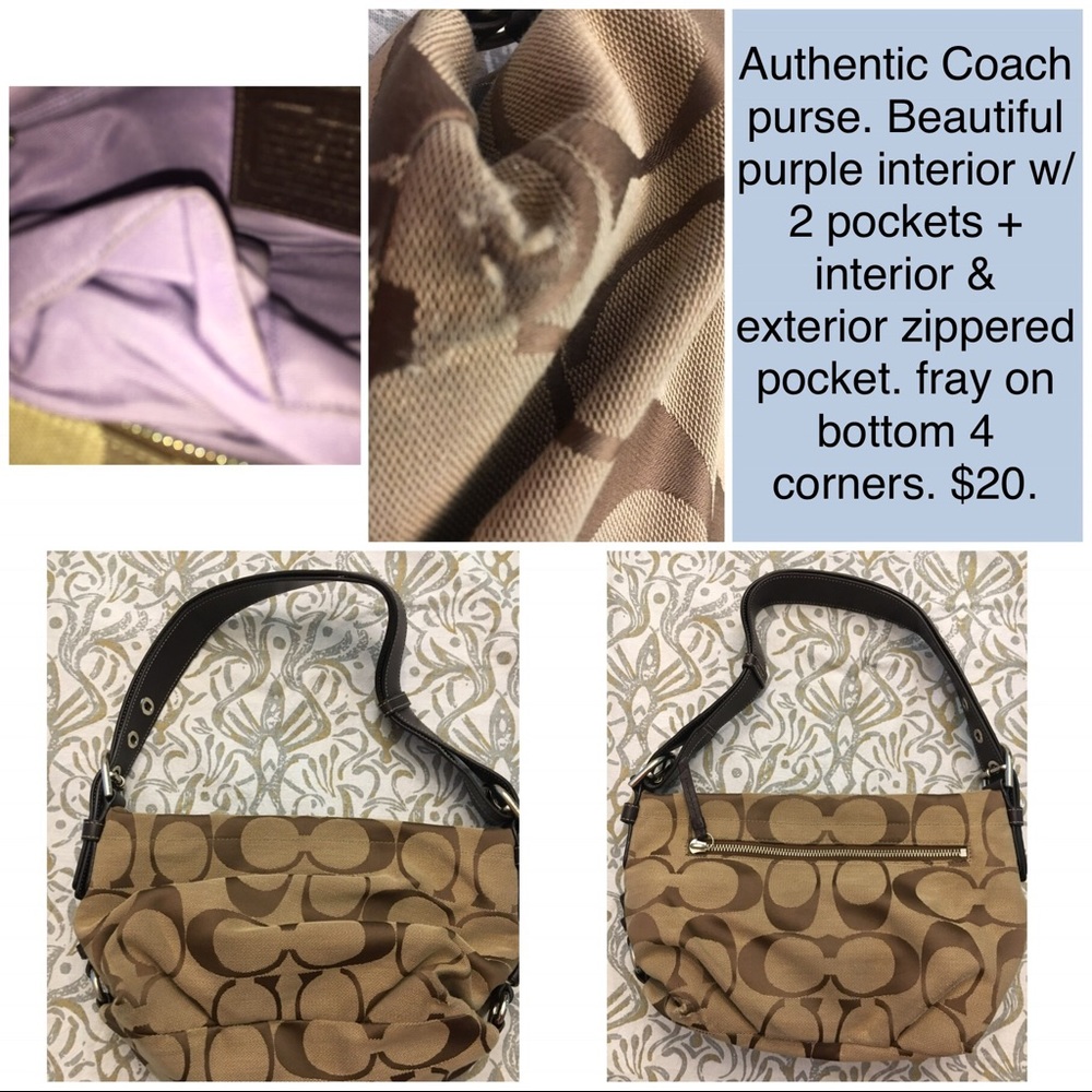 Authentic light brown Coach purse.